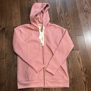 L.L Bean Birchwood Brush Waffle Full Zip Hoodie